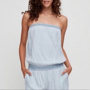 Aritzia Talula Blue Romper